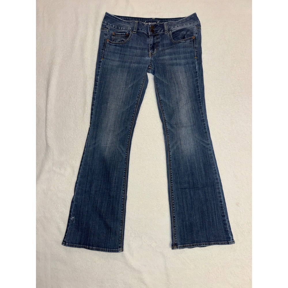 American Eagle Artist Flare Jeans Womens 8 Super Stretch Medium Wash Blue Denim